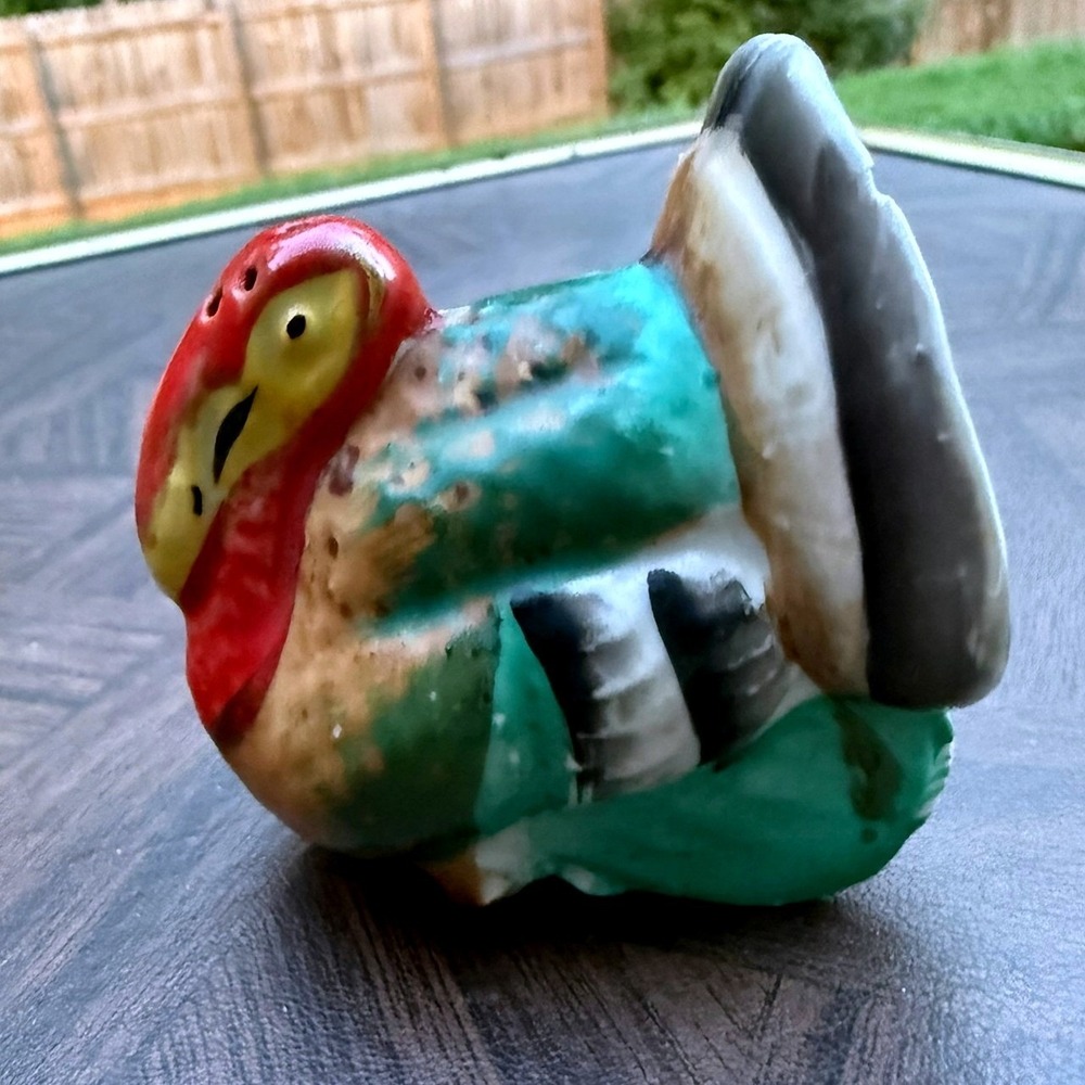 Vintage Turkey Pepper Shaker Ceramic Hand Painted Thanksgiving Japan Single